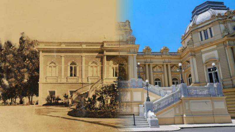 Palácio Guanabara antes e atualmente. Crédito: Gabriel Ferraz
