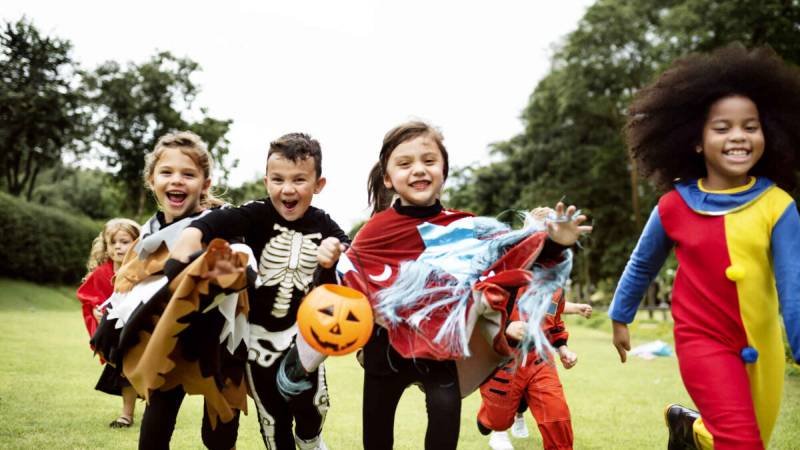 Little Kids At A Halloween Party