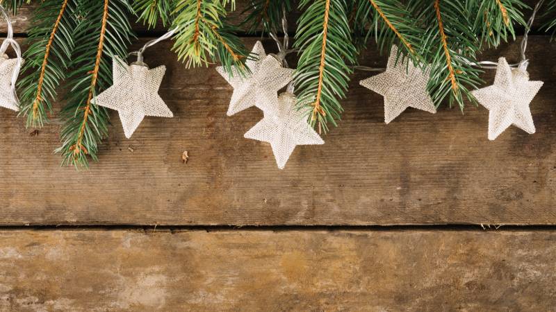 Christmas Composition With Stars Fir